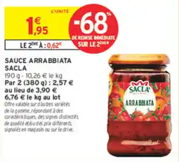 Intermarché Contact Sacla Sauce arrabbiata offre