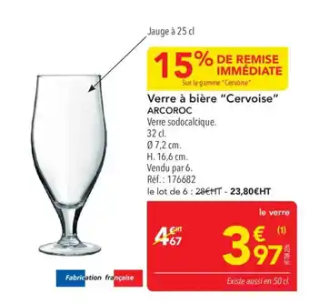 METRO ARCOROC Verre à bière "Cervoise" offre