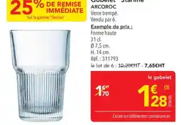 METRO ARCOROC Gobelet Starline offre