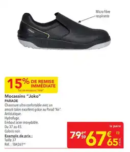 METRO Parade mocassins joko offre