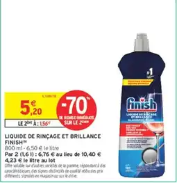 Intermarché Hyper Finish Liquide de rinçage et brillance offre