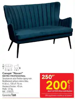 METRO METRO PROFESSIONAL Canapé "Navari" offre