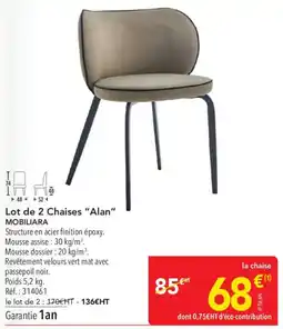 METRO MOBILIARA Chaises "Alan" offre