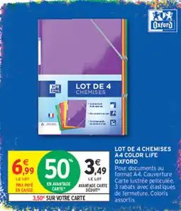 Intermarché Contact Oxford Chemises A4 Color Life offre