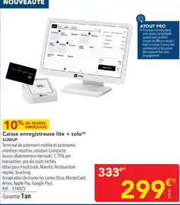 METRO SUMUP Caisse enregistreuse lite + solo offre