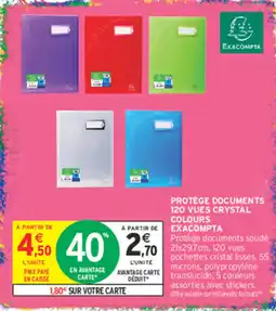 Intermarché Contact EXACOMPTA PROTÈGE DOCUMENTS 120 VUES CRYSTAL offre