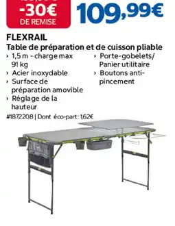 Costco FLEXRAIL Table de préparation et de cuisson pliable offre