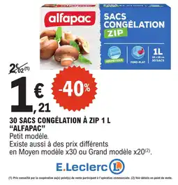 E.Leclerc alfapapac SACS CONGÉLATION À ZIP 1 L offre