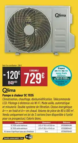 Bricorama Qlima Pompe à chaleur SC 7035 offre