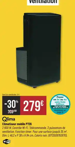 Bricorama Qlima Climatiseur mobile P726 offre