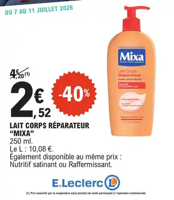 Mixa Lait Corps Réparateur