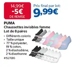 Costco PUMA Chaussettes invisibles femme offre