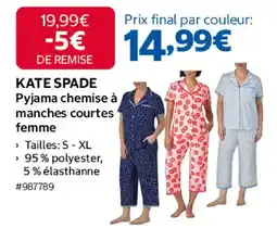 Costco KATE SPADE Pyjama chemise à manches courtes femme offre