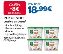 Costco L'ARBRE VERT Lessive en doses' offre