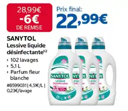 Costco SANYTOL Lessive liquide désinfectante offre