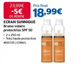Costco ECRAN SUNNIQUE Brume solaire protectrice SPF 50 offre