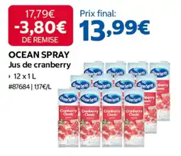 Costco OCEAN SPRAY Jus de cranberry offre