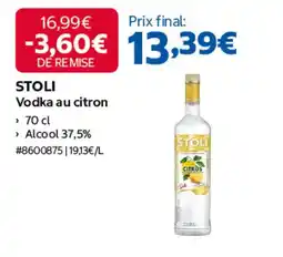 Costco STOLI Vodka au citron offre