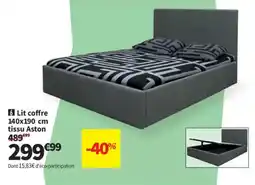 Conforama Lit coffre tissu Aston offre
