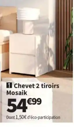 Conforama Chevet 2 tiroirs Mosaik offre