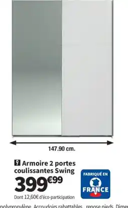 Conforama Armoire 2 portes coulissantes Swing offre