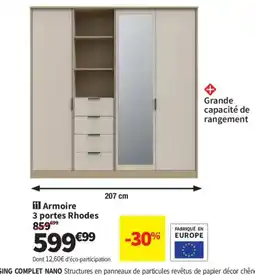 Conforama Armoire 3 portes Rhodes offre