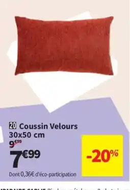 Conforama Coussin Velours offre