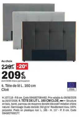 BUT Cloé Tête de lit L. 160 cm offre