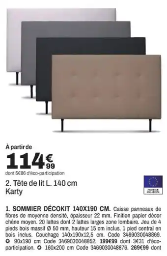 Karty Tête de lit L. 140 cm
