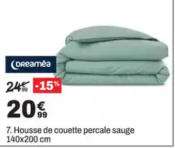 BUT Dreaméea Housse de couette percale sauge offre