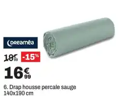 BUT Dreaméa Drap housse percale sauge offre