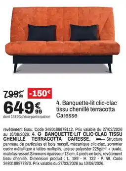 BUT Caresse Banquette-lit clic-clac tissu terracotta offre