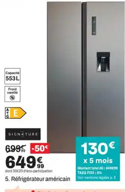 BUT SIGNATURE Réfrigérateur américain offre