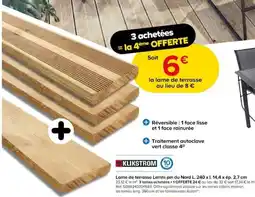 Castorama Klikstrom lame de terrasse lemhi pin du nord offre