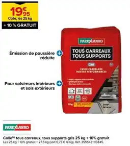 Castorama PAREXLANKO Colle tous carreaux, tous supports gris offre