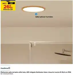 Castorama GoodHome Plafonnier salle de bains effet bois offre