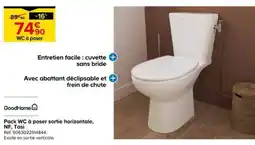 Castorama GoodHome Pack WC à poser sortie horizontale, NF, Tasi offre