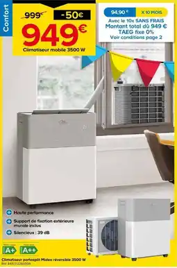 Castorama Midea Climatiseur portasplit réversible 3500 W offre