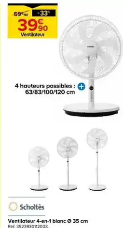 Castorama Ventilateur 4-en-1 blanc offre