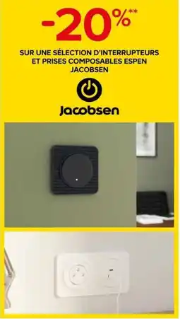 Castorama Jacobsen interrupteurs et prises composables offre