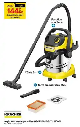 Castorama KARCHER Aspirateur eau et poussière WD 5 S V-25/5/22 offre