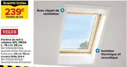 Castorama VELUX Fenêtre de toit à rotation GFL MK04 offre