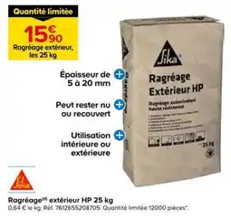 Castorama Sika Ragréage extérieur HP offre