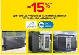 Castorama biohort produits de rangement extérieur et abris de jardin offre