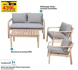 Castorama GoodHome Salon bas de jardin Riveo 4 personnes offre