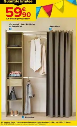 Castorama Kit dressing Romo 1 colonne réversible coloris chêne kronberg offre