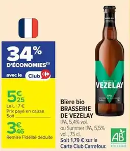 Carrefour BRASSERIE DE VEZELAY offre