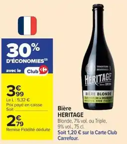 Carrefour HERITAGE Bière Blonde offre