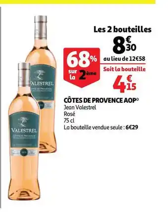 Auchan Direct Côtes De Provence Aop Jean Valestrel offre