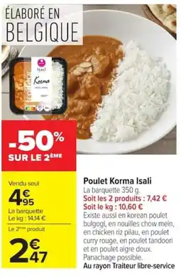 Carrefour Isali Poulet Korma offre